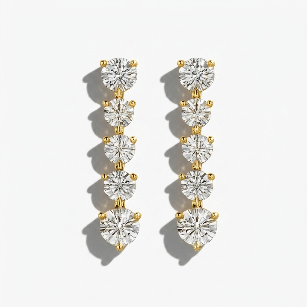Elegant 2.65ctw round-cut lab grown diamond drop earrings, for a sophisticated and eye-catching look
