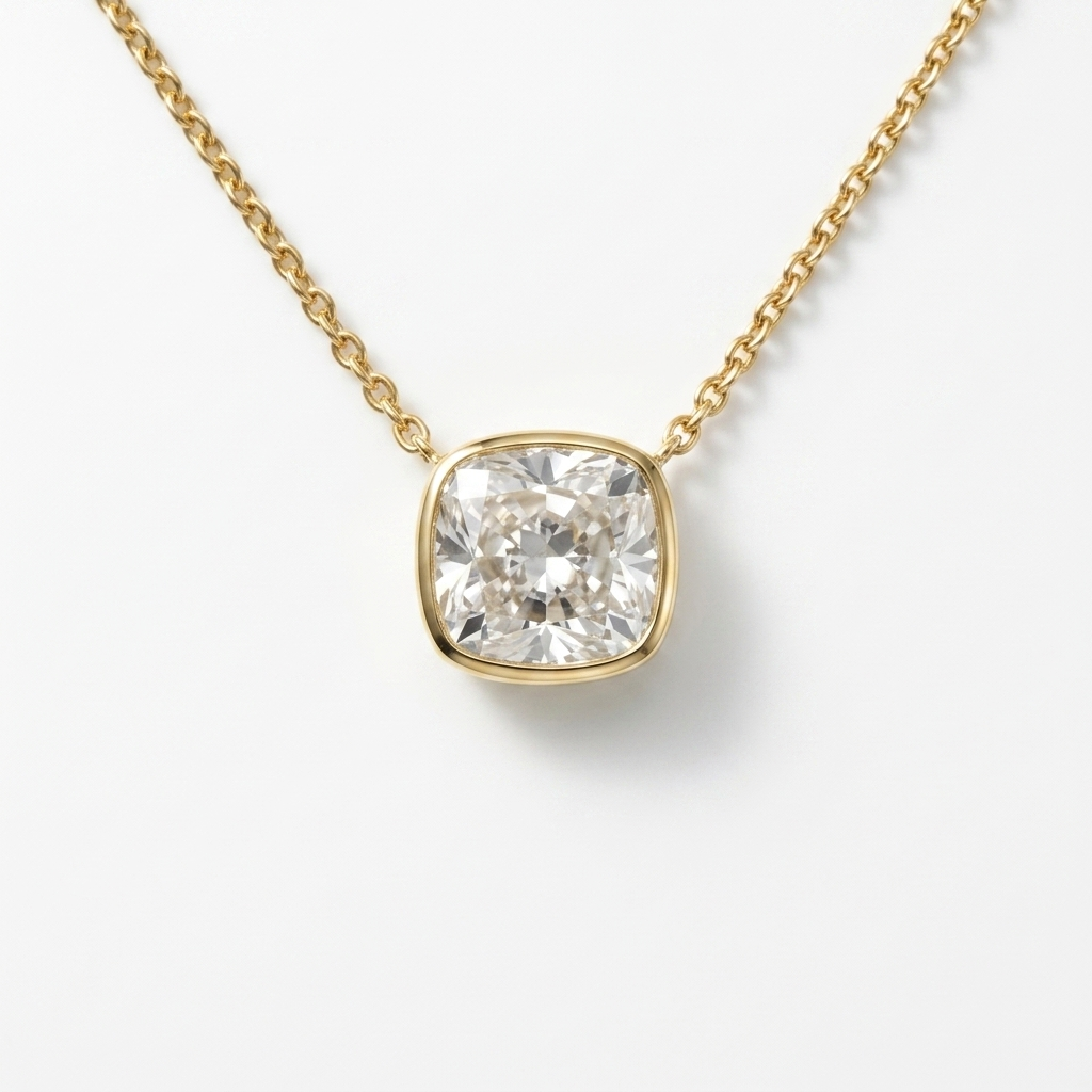Beautiful 1.00cts cushion-cut lab grown diamond solitaire necklace, adding radiant sparkle to any occasion