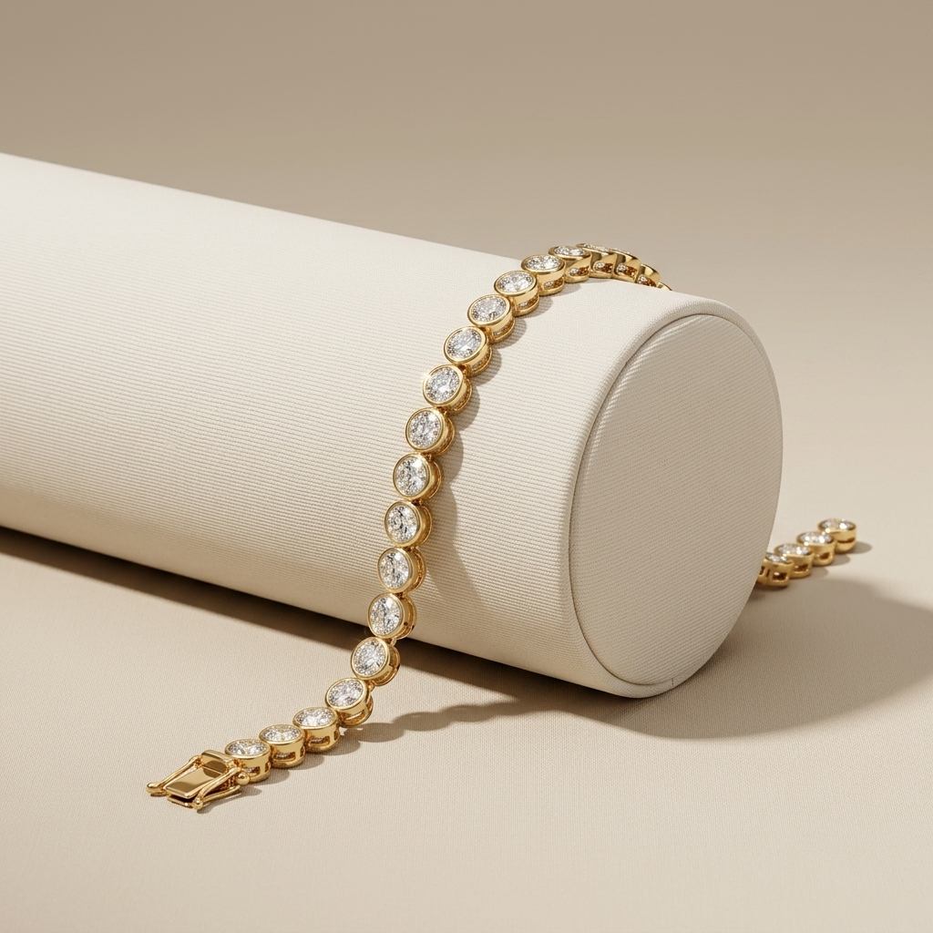 10.00ctw Round Lab Grown Diamond Bezel Set Bracelet