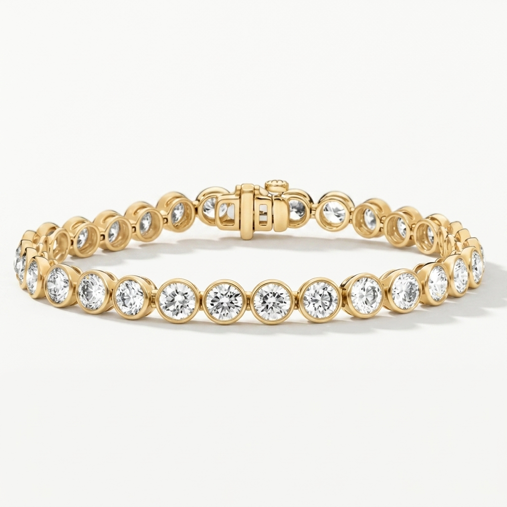 10.00ctw Round Lab Grown Diamond Bezel Set Bracelet