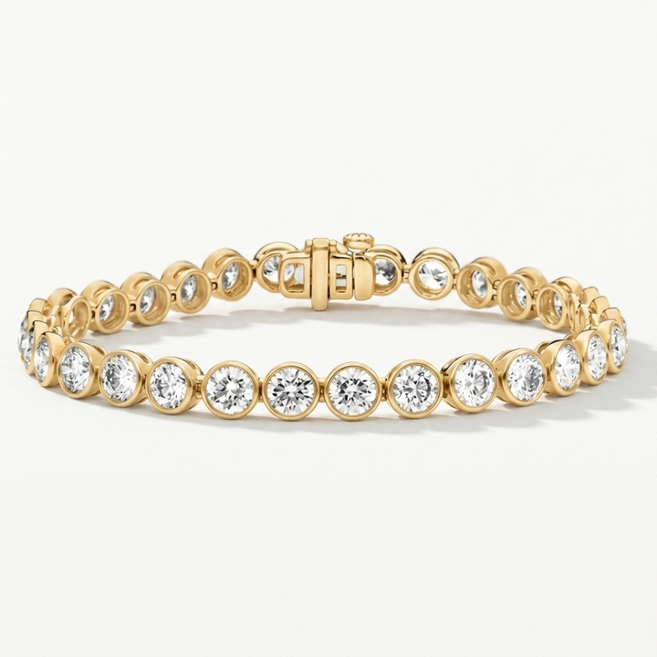10.00ctw Round Lab Grown Diamond Bezel Set Bracelet