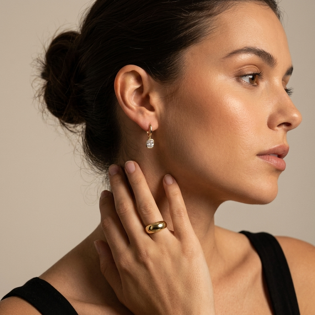 2.00ctw Cushion Lab Grown Diamond Yellow Gold Drop Earrings