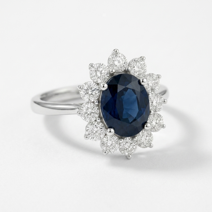 Oval Sapphire & Diamond Ring