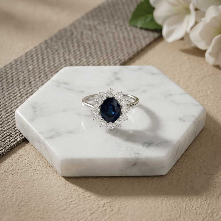 Oval Sapphire & Diamond Ring
