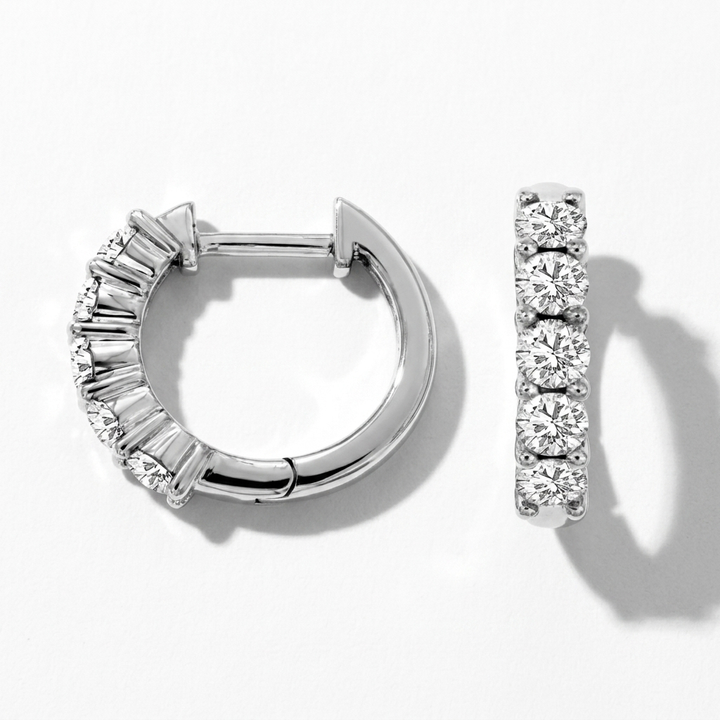 1.00ctw Diamond White Gold Hoops
