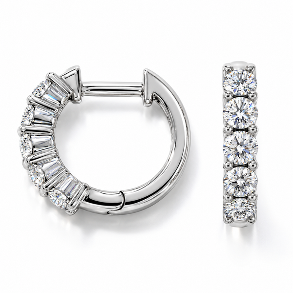 1.00ctw Diamond White Gold Hoops