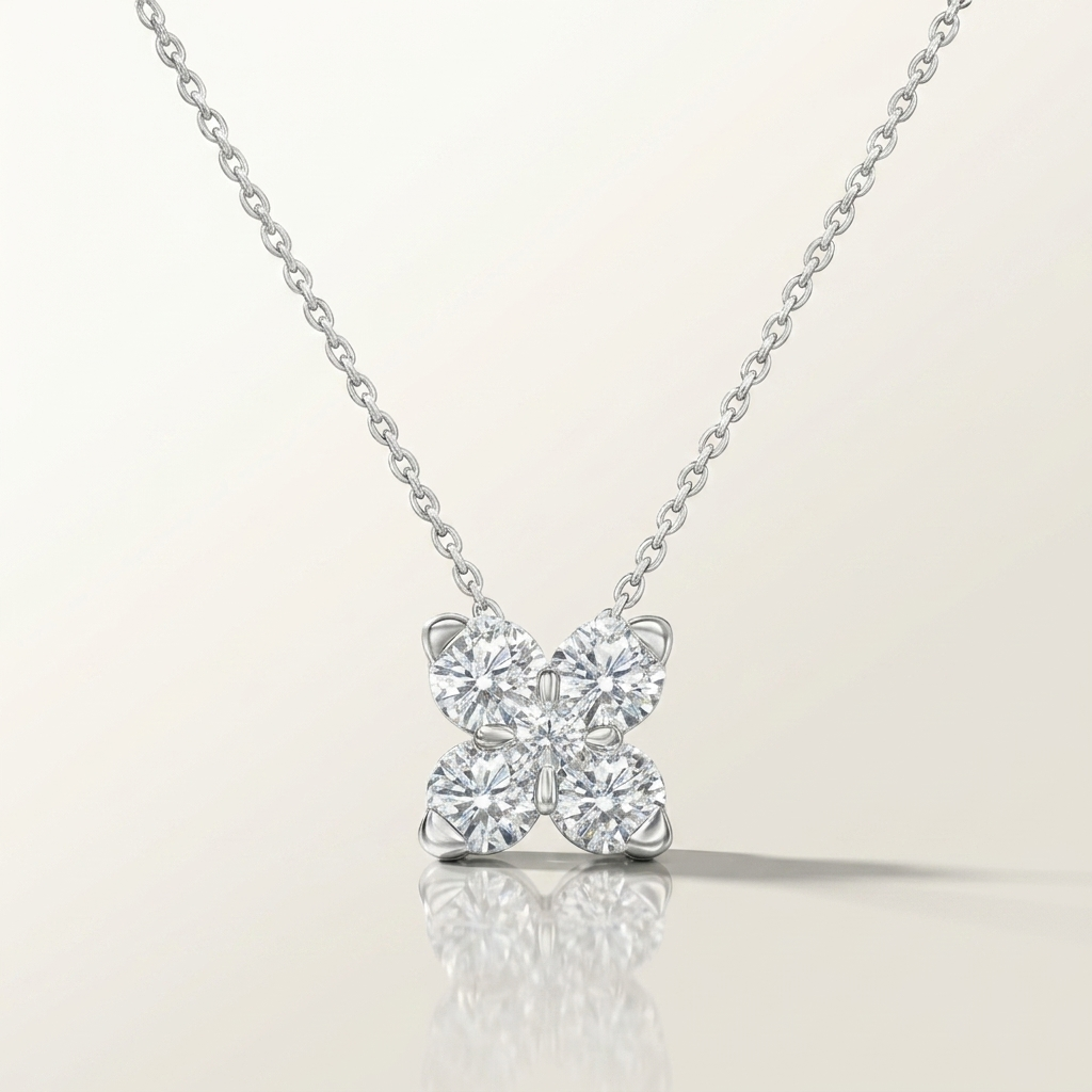 Round Diamond X Necklace