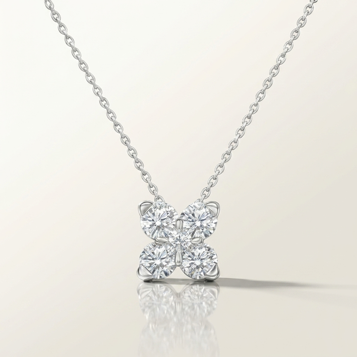 Round Diamond X Necklace