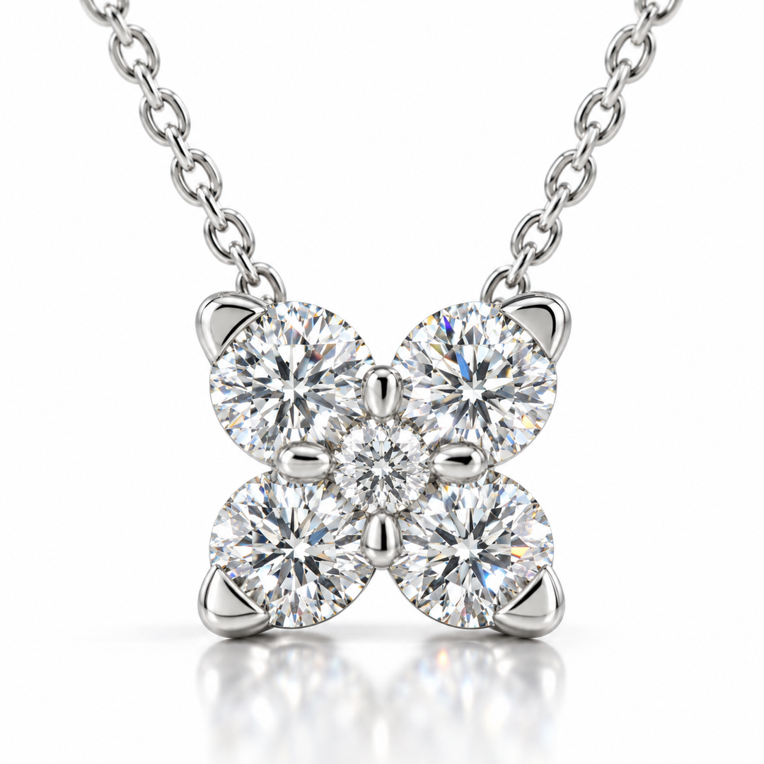 Round Diamond X Necklace