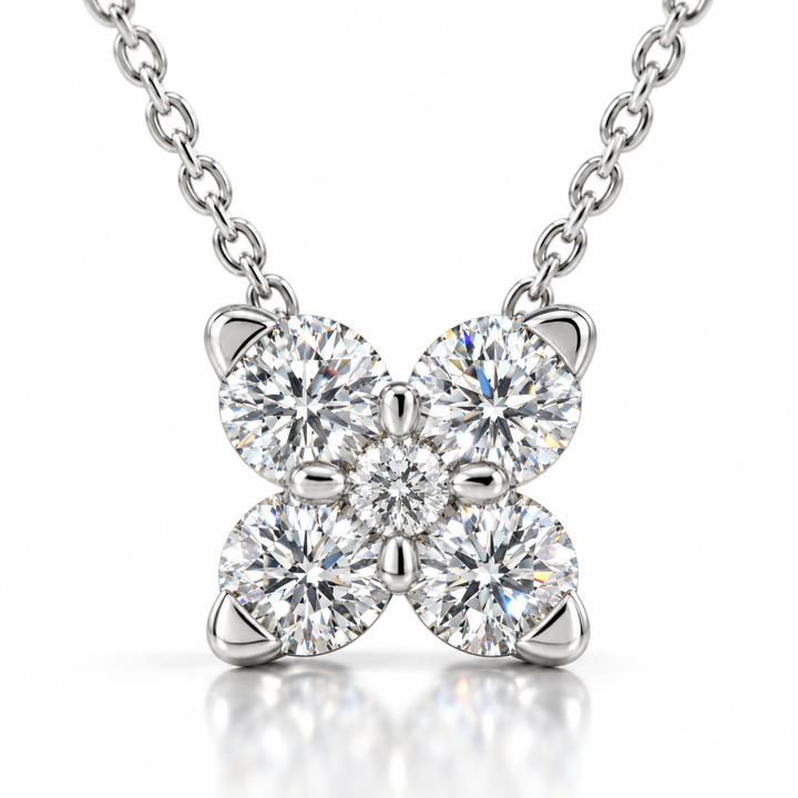 Round Diamond X Necklace