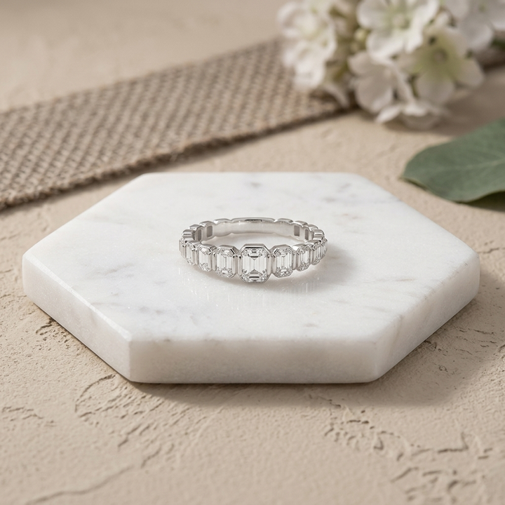 1.00ctw Emerald Cut Graduated Band