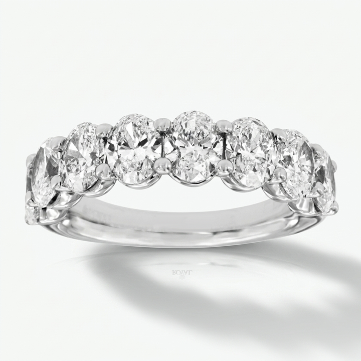 Sophisticated 4.20ctw oval-cut lab grown diamond band in white gold, crafted for everyday wear with enduring brilliance