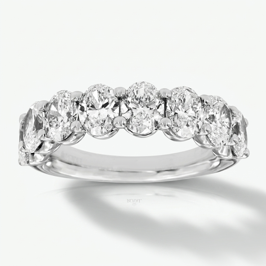 Sophisticated 4.20ctw oval-cut lab grown diamond band in white gold, crafted for everyday wear with enduring brilliance