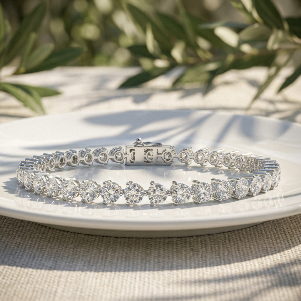 8.75ctw Round Cut Lab Grown 3 Prong Diamond Bracelet