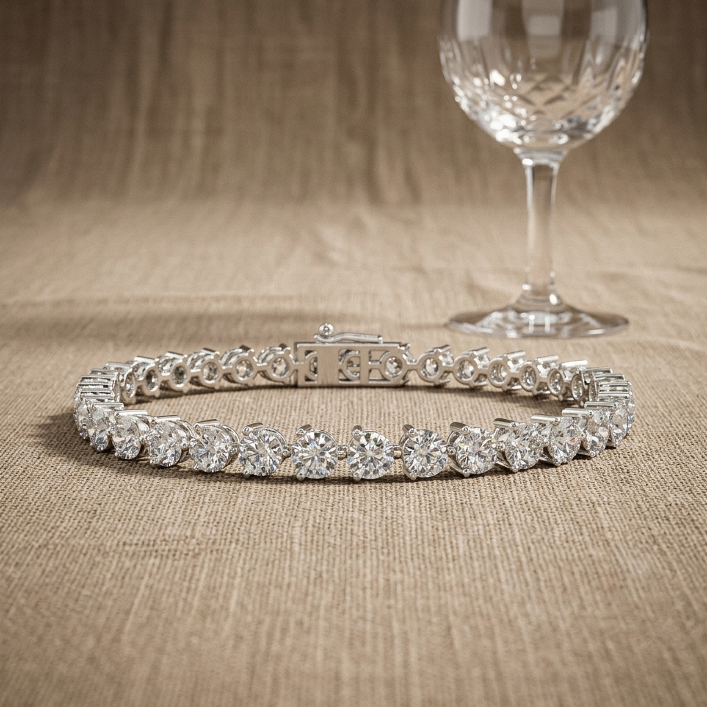 8.75ctw Round Cut Lab Grown 3 Prong Diamond Bracelet