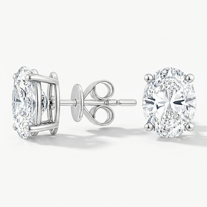 Classic 4.00ctw oval-cut lab grown diamond stud earrings, a timeless classic for everyday elegance
