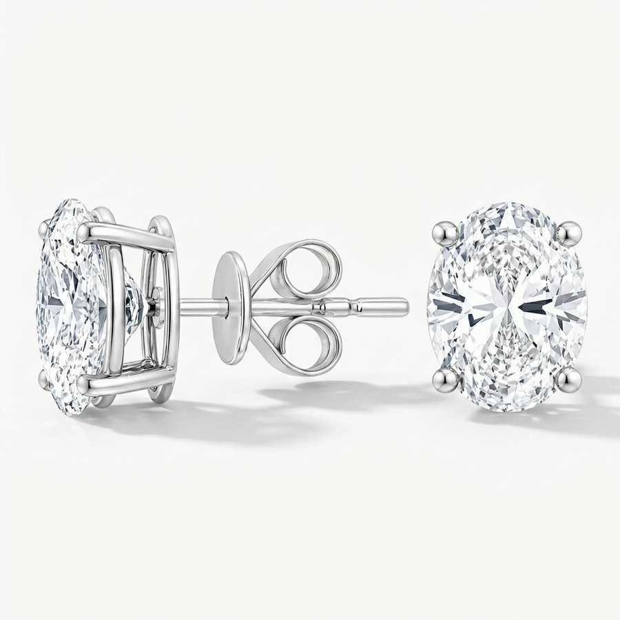 Classic 4.00ctw oval-cut lab grown diamond stud earrings, a timeless classic for everyday elegance