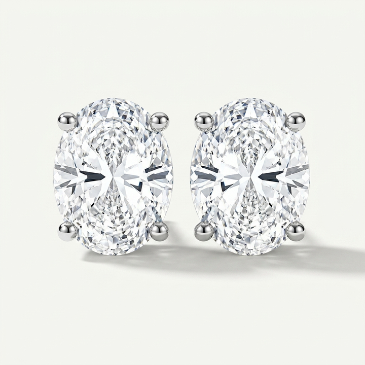 Classic 4.00ctw oval-cut lab grown diamond stud earrings, a timeless classic for everyday elegance