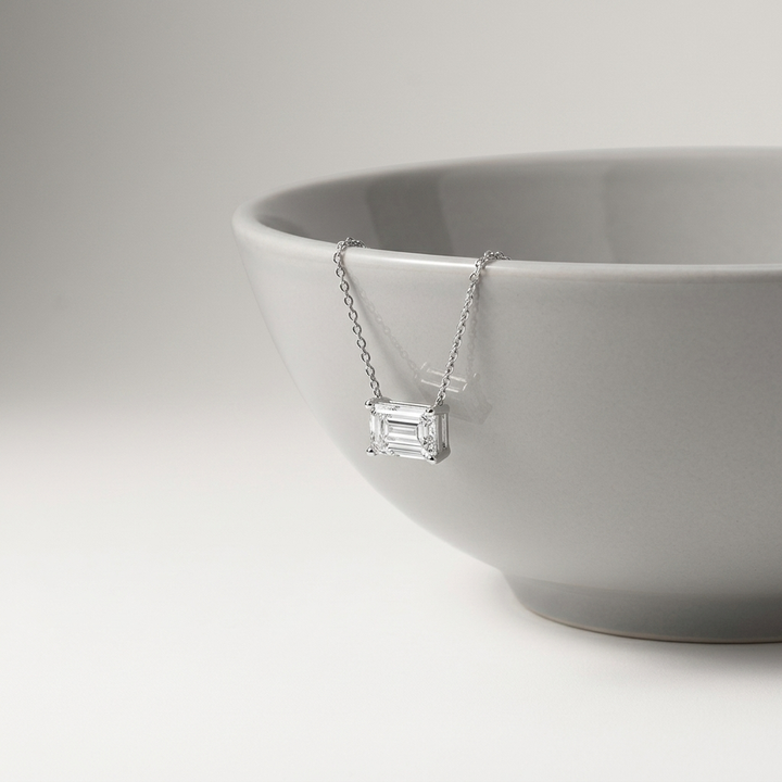2.03cts Emerald Cut  Lab Grown Diamond Set Necklace