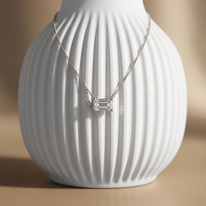 2.03cts Emerald Cut  Lab Grown Diamond Set Necklace