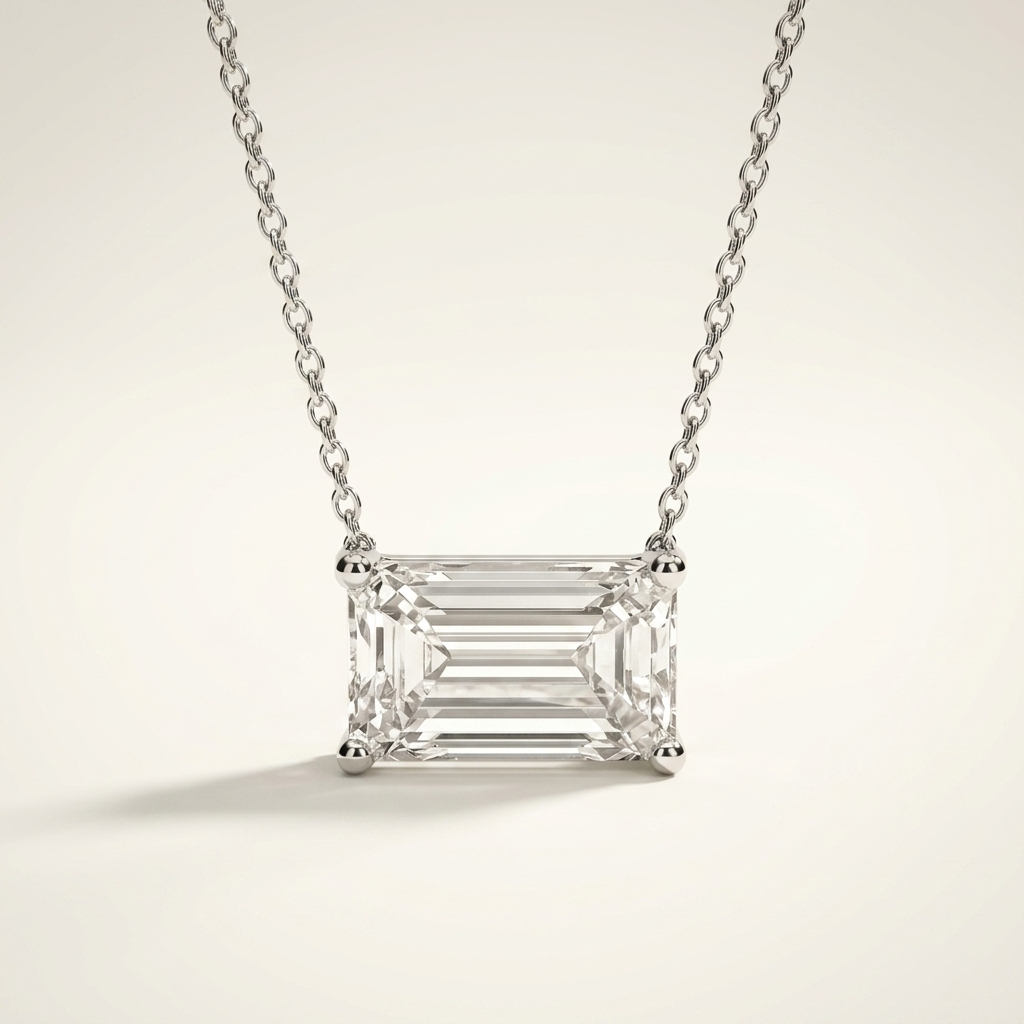 2.03cts Emerald Cut  Lab Grown Diamond Set Necklace