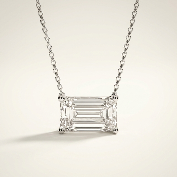 2.03cts Emerald Cut  Lab Grown Diamond Set Necklace