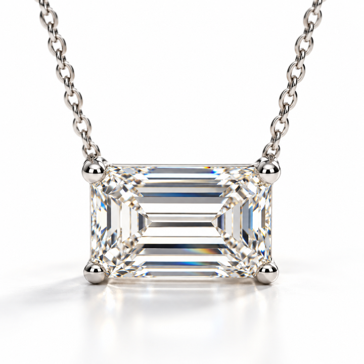 2.03cts Emerald Cut  Lab Grown Diamond Set Necklace