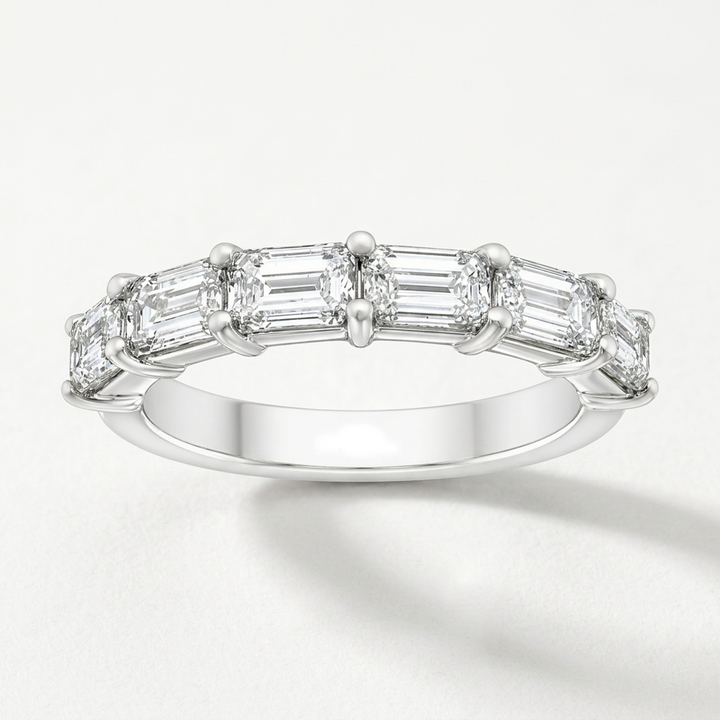 2.00ctw Emerald Cut Lab Grown East West Band