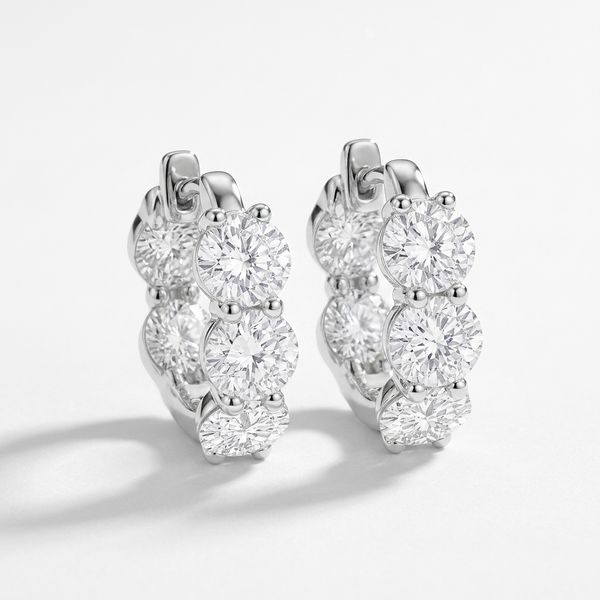 5.20ctw Lab Grown Round Diamond Inside Out Hoops