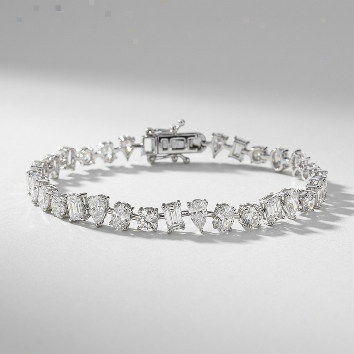 8.50ctw Multi-Shape Lab Grown Diamond Bracelet