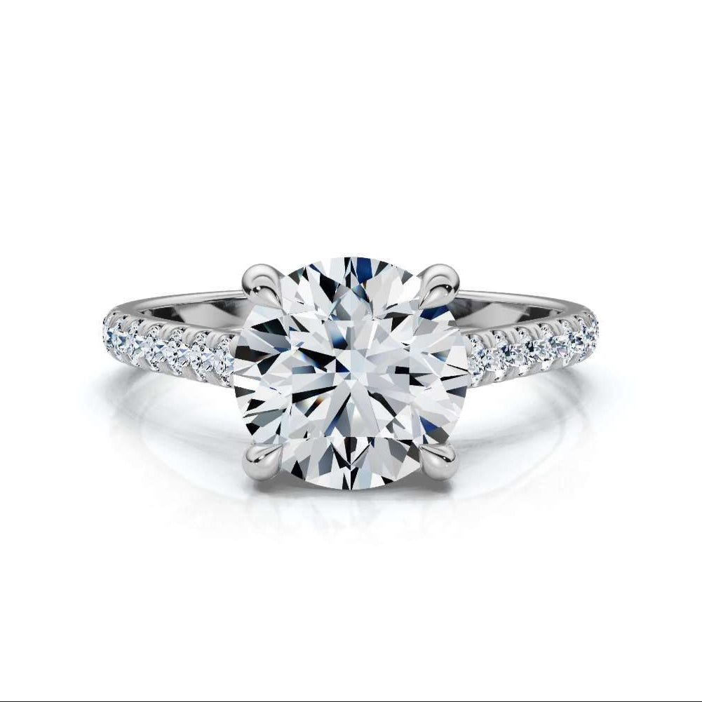 Diamond ring with a white background