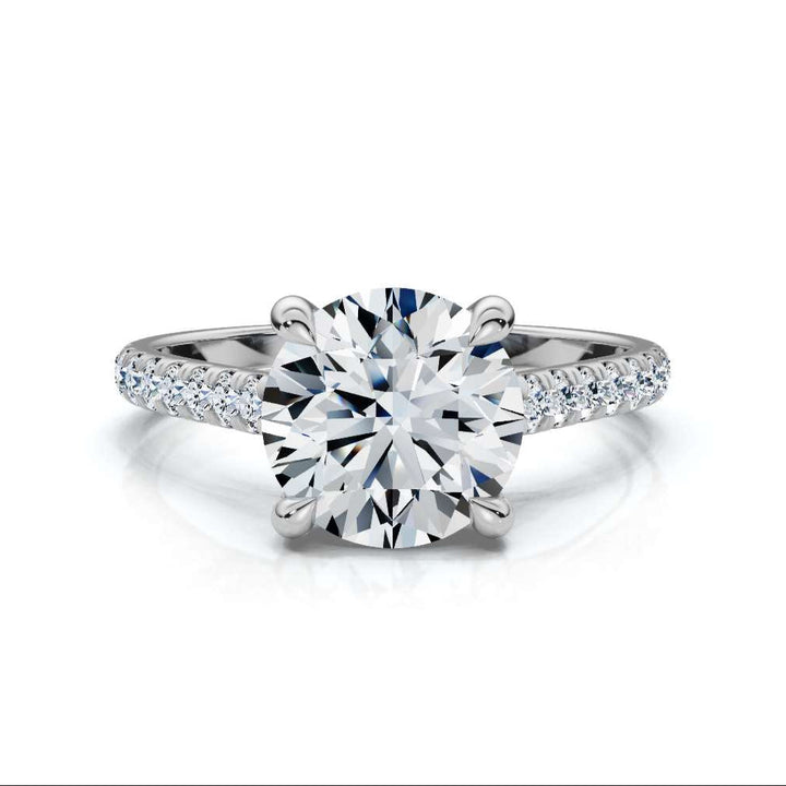 Diamond ring with a white background