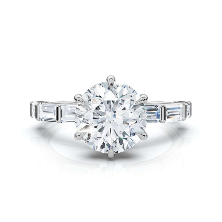Round Accented Baguette Ring