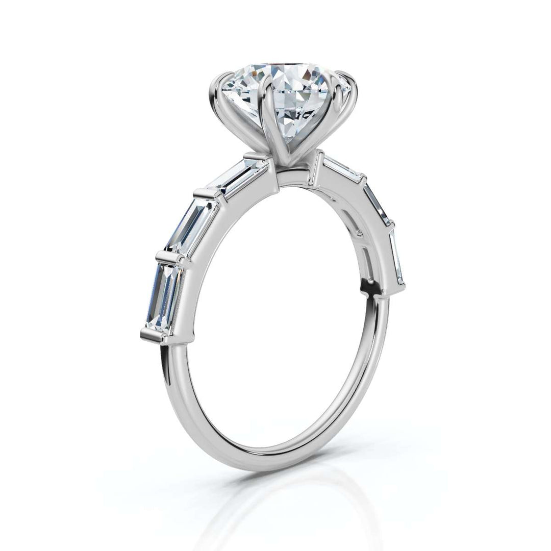 Round Accented Baguette Ring