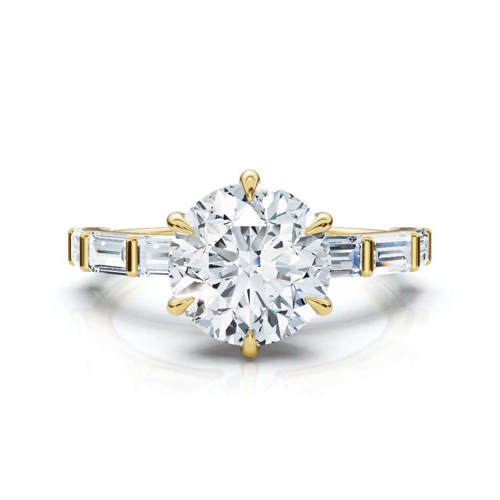 Round Accented Baguette Ring