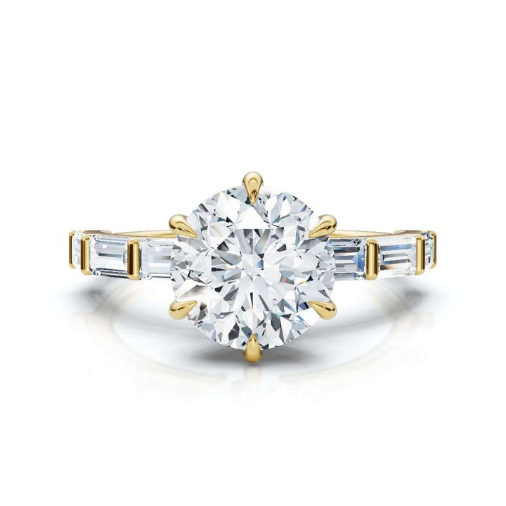Round Accented Baguette Ring