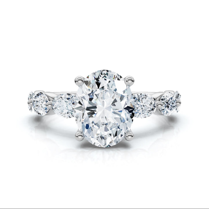Diamond ring on a white background