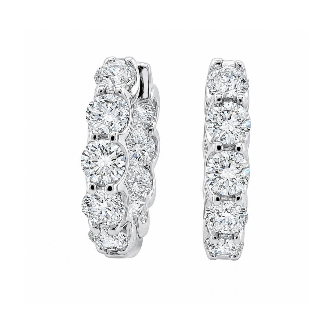 5.10ctw Diamond White Gold Inside Out Hoops