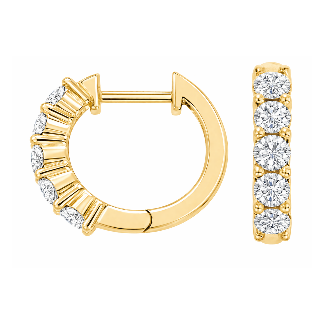 1.00ctw Diamond Yellow Gold Hoops