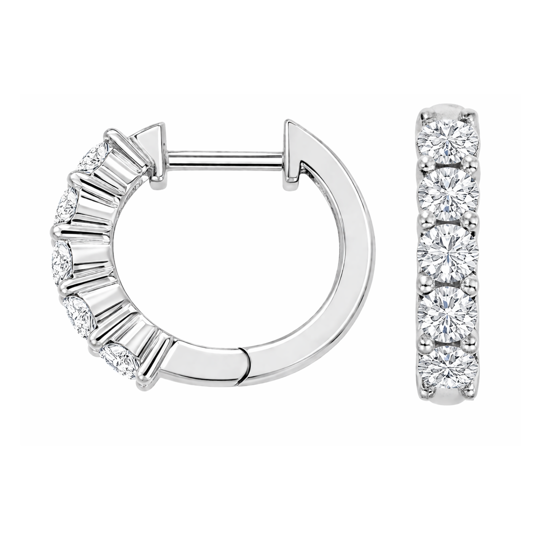 1.00ctw Diamond White Gold Hoops