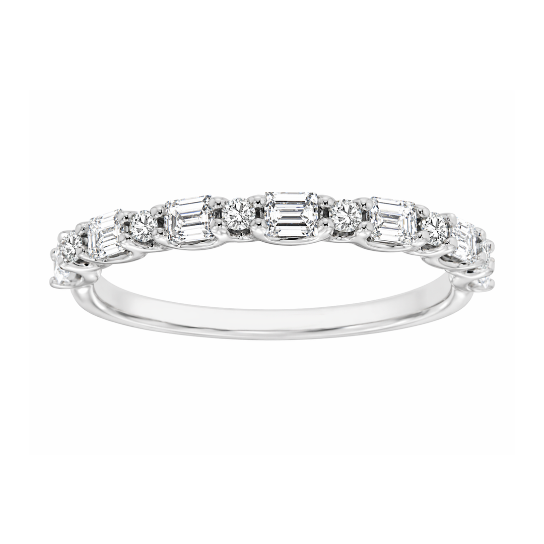 0.70ctw Round & Emerald Cut Alternating Band