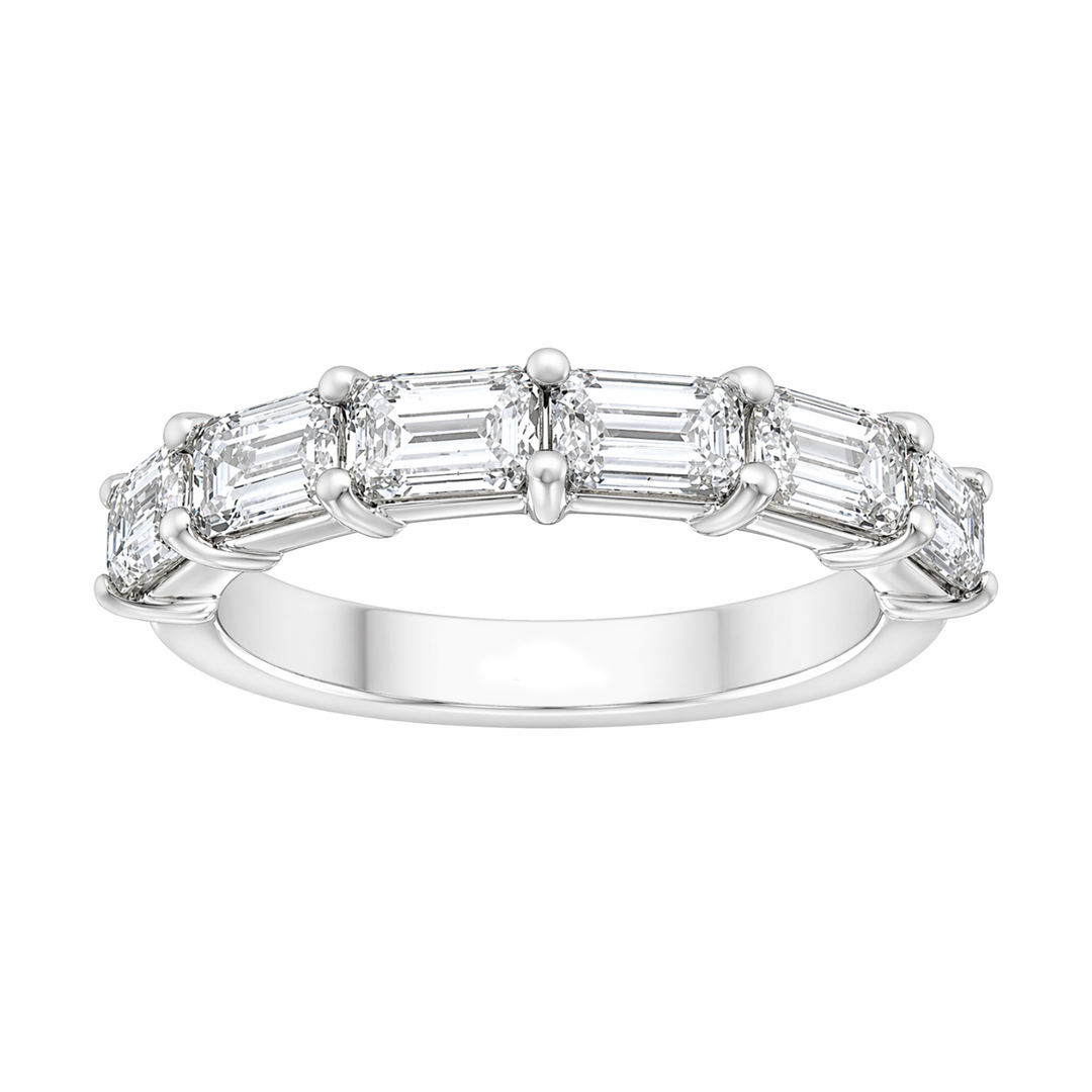 2.00ctw Emerald Cut Lab Grown East West Band