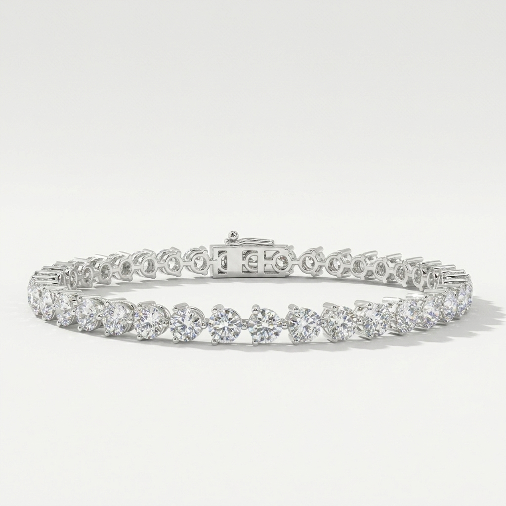 8.75ctw Round Cut Lab Grown 3 Prong Diamond Bracelet