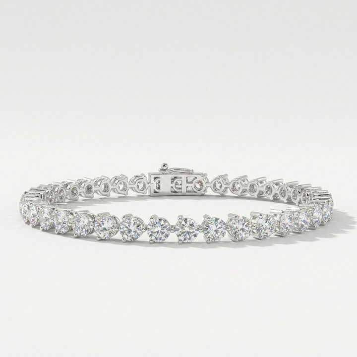 8.75ctw Round Cut Lab Grown 3 Prong Diamond Bracelet