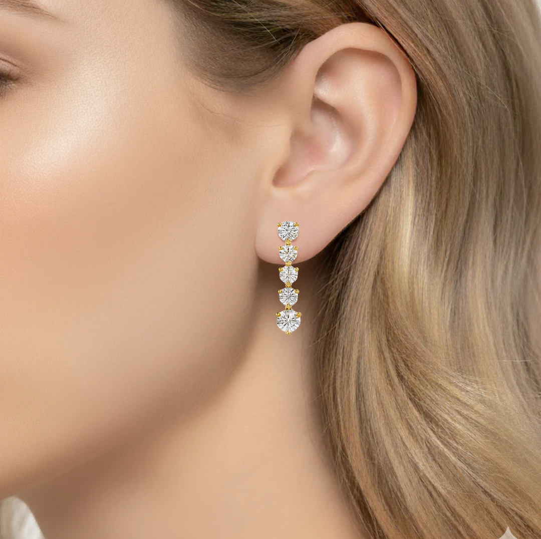 2.65ctw Round Lab Grown Diamond Drop Earrings
