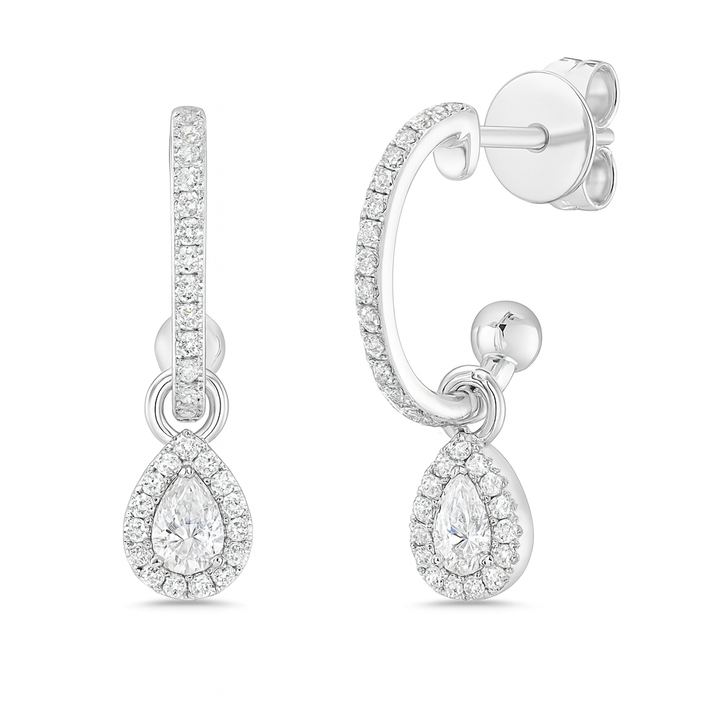 Diamond Pear Shape Dangle Earrings