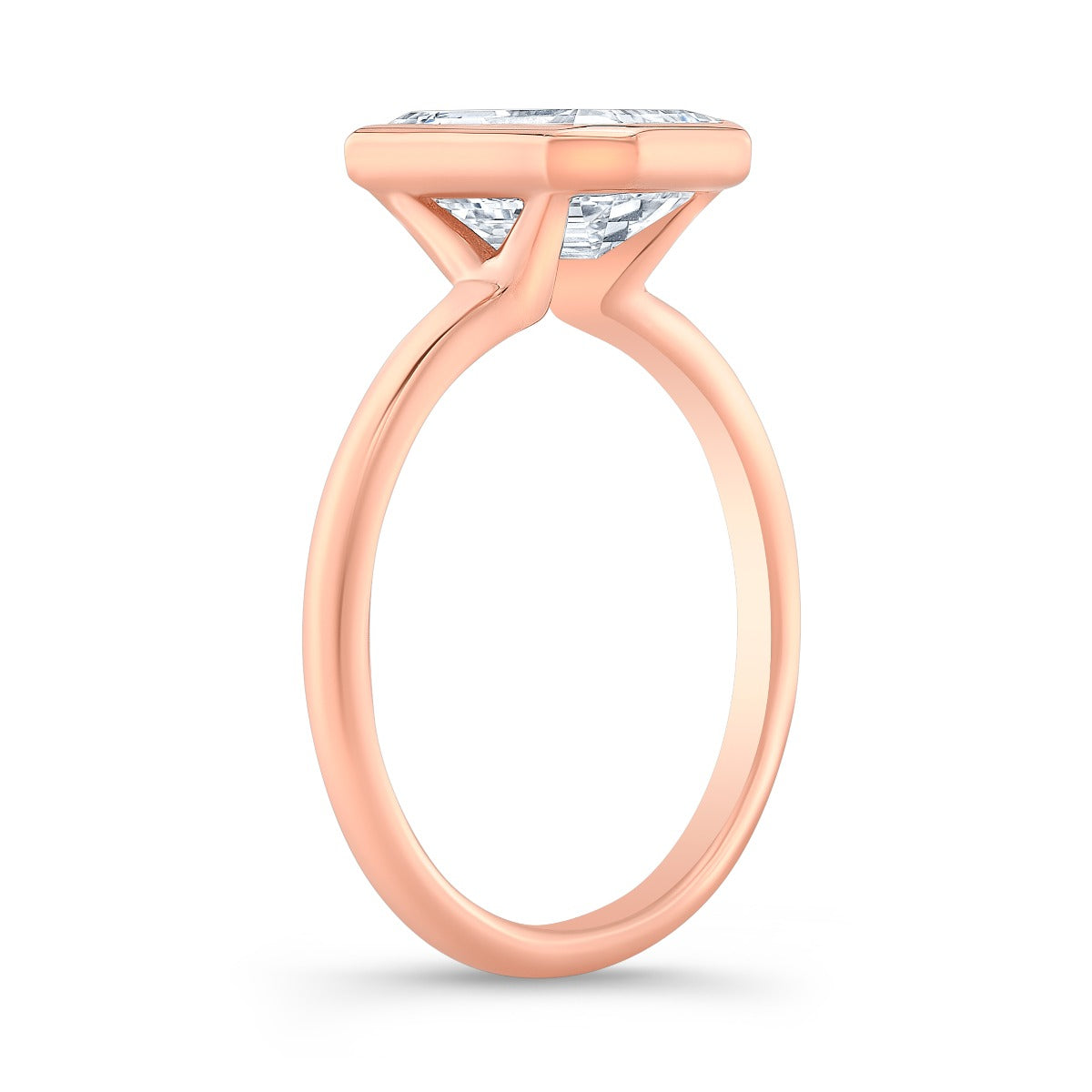 Bezel Solitaire - Emerald Engagement Ring