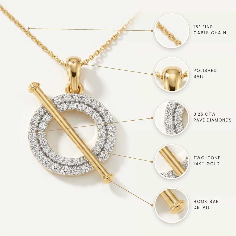 Diamond Circle Hook Pendant