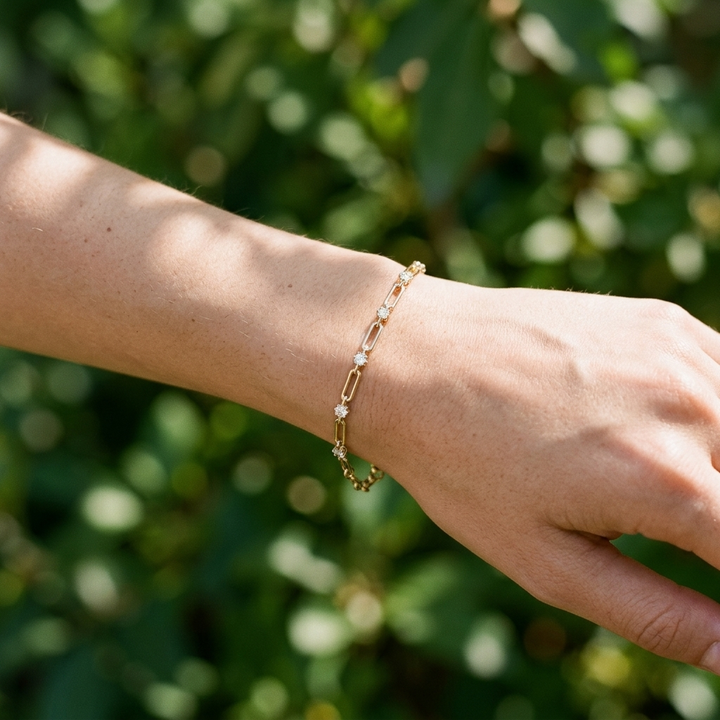 1.02ctw Round Diamond Link 14kt Yellow Gold Bracelet