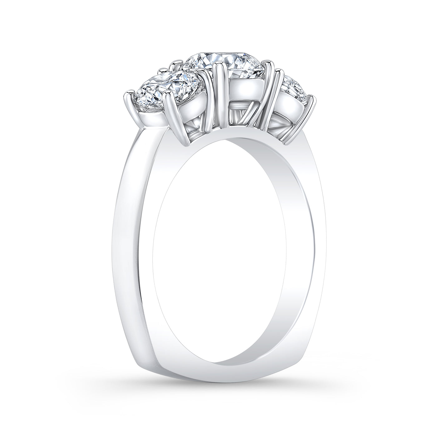 3 Stone - Euro - Round Engagement Ring